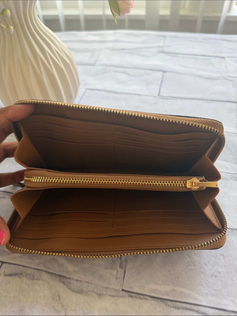 COACH pebble leather accordion zip wallet - Picture 6 of 11
